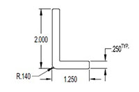 2.000 x 1.250 Inch (in) Angle (SG2164)