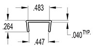 0.483 Inch (in) U-Channel (SG2119)