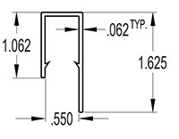 0.550 Inch (in) U-Channel (SG1080)