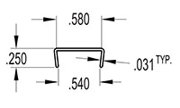 0.580 Inch (in) U-Channel (SG2472)