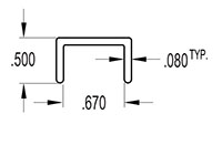 0.670 Inch (in) U-Channel (SG1509)