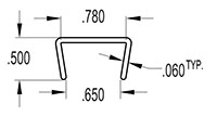 0.750 Inch (in) U-Channel (SG1474)