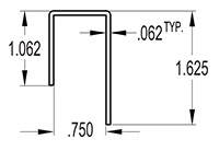 0.750 Inch (in) U-Channel (SG2073)