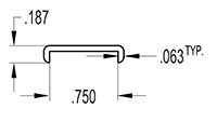 0.750 Inch (in) U-Channel (SG2017)