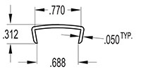 0.750 Inch (in) U-Channel (SG2278)