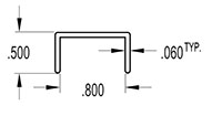 0.800 Inch (in) U-Channel (SG1800)