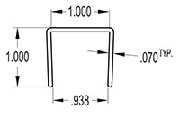 1.000 Inch (in) U-Channel (SG2513)