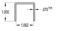 1.062 Inch (in) U-Channel (SG2033)