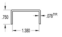 1.380 Inch (in) U-Channel (SG2384)