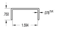 1.594 Inch (in) U-Channel (SG1353)