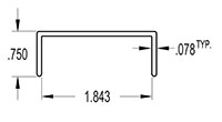 1.843 Inch (in) U-Channel (SG1354)