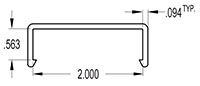 2.000 Inch (in) Barbed U-Channel (SG1523)