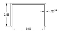 3.000 Inch (in) U-Channel (SG1086)