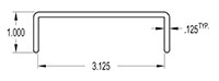 3.125 Inch (in) U-Channel (SG1663)