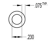 0.380 Inch (in) Outside Diameter (OD) and 0.230 Inch (In) Inside Diameter (ID) Tube Cover (SG2129)