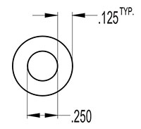 0.500 Inch (in) Outside Diameter (OD) and 0.250 Inch (In) Inside Diameter (ID) Tube Cover (SG2202)