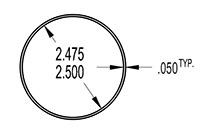 2.600 Inch (in) Outside Diameter (OD) and 2.500 Inch (In) Inside Diameter (ID) Tube Cover (SG2244)