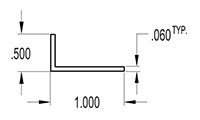 1.000 x 0.500 Inch (in) Angle (SG2103)