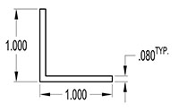 1.000 x 1.000 Inch (in) Angle (SG1123)