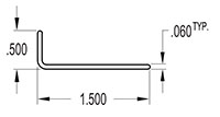 1.500 x 0.500 Inch (in) Angle (SG2137)