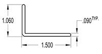 1.500 x 1.060 Inch (in) Angle (SG2642)