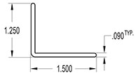 1.500 x 1.250 Inch (in) Angle (SG2461)