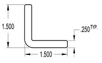 1.500 x 1.500 Inch (in) Angle (SG2326)