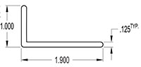 1.900 x 1.000 Inch (in) Angle (SG2491)