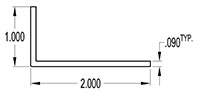 2.000 x 1.000 Inch (in) Angle (SG1369)