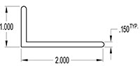 2.000 x 1.000 Inch (in) Angle (SG1335)