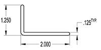 2.000 x 1.250 Inch (in) Angle (SG2133)