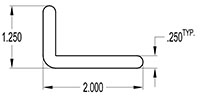 2.000 x 1.250 Inch (in) Angle (SG1736)