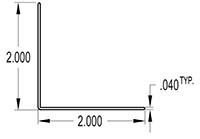 2.000 x 2.000 Inch (in) Angle (SG2245)