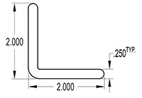 2.000 x 2.000 Inch (in) Angle (SG1328)