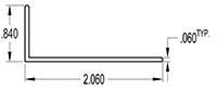 2.060 x 0.840 Inch (in) Angle (SG1528)