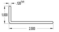 2.500 x 1.000 Inch (in) Angle (SG2057)