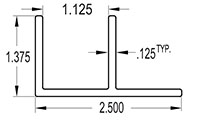 2.500 x 1.375 Inch (in) Angle (SG1427)