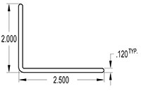 2.500 x 2.000 Inch (in) Angle (SG1568)