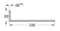 3.000 x 0.500 Inch (in) Angle (SG2266)