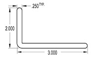 3.000 x 2.000 Inch (in) Angle (SG1737)