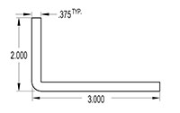 3.000 x 2.000 Inch (in) Angle (SG1276)