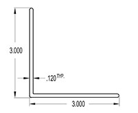 3.000 x 3.000 Inch (in) Angle (SG1450)