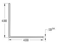 4.000 x 4.000 Inch (in) Angle (SG2499)