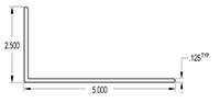 5.000 x 2.500 Inch (in) Angle (SG1808)