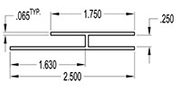 6 Millimeter (mm) H-Channel (SG1116)