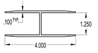 1.250 Inch (in) H-Channel (SG1444)