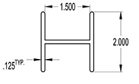 1.500 Inch (in) H-Channel (SG2307)