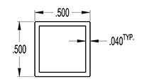 0.500 x 0.500 Inch (in) Tube (SG2222)