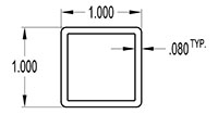 1.000 x 1.000 Inch (in) Tube (SG1913)