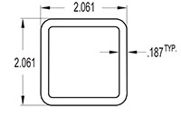 2.061 x 2.061 Inch (in) Tube (SG2273)